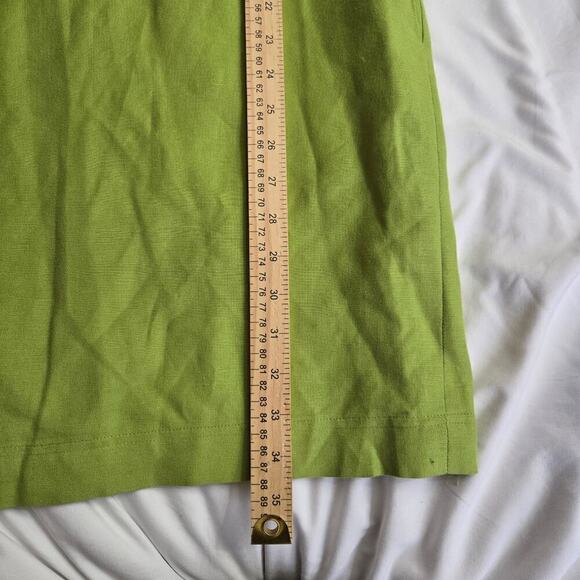 TAHARI ARTHUR S. LEVINE Green Linen Blend Cowl Neck Mini Dress Size 10 - Picture 10 of 10
